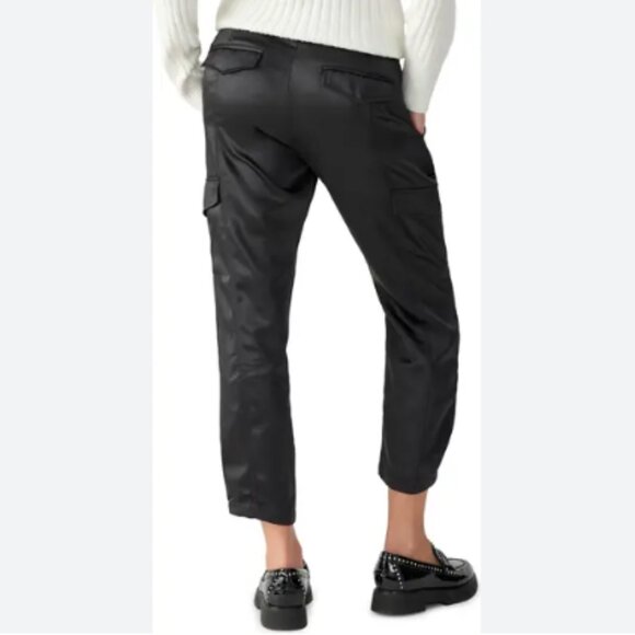Sanctuary Belted Satin Cargo Pants Black Size 27/4 - Picture 2 of 7